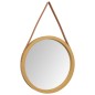 vidaXL Espejo de pared con correa dorado Ø45 cm vidaXL Espejo de pared con correa dorado Ø45 cm