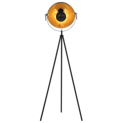 vidaXL Lámpara de pie negro y dorado E27 31 cm