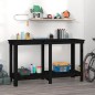 vidaXL Banco de trabajo de madera maciza de pino negro 140x50x80 cm vidaXL Banco de trabajo de madera maciza de pino negro 140x50x80 cm