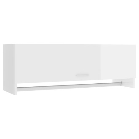 vidaXL Armario de madera contrachapada blanco brillante 100x32,5x35 cm