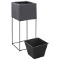 vidaXL Conjunto de arriate de ratán sintético negro 3 piezas vidaXL Conjunto de arriate de ratán sintético negro 3 piezas