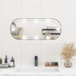 vidaXL Espejo de pared ovalado con luces LED vidrio 30x70 cm