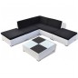 vidaXL Set muebles de jardín 6 piezas y cojines ratán sintético blanco vidaXL Set muebles de jardín 6 piezas y cojines ratán sintético blanco