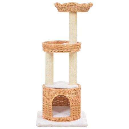 vidaXL Rascador para gatos con poste de sisal madera natural de sauce