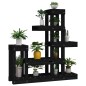 vidaXL Soporte para plantas madera maciza de pino negro 92x25x97 cm vidaXL Soporte para plantas madera maciza de pino negro 92x25x97 cm