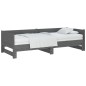 vidaXL Sofá cama extraíble madera maciza de pino gris 2x(90x190) cm