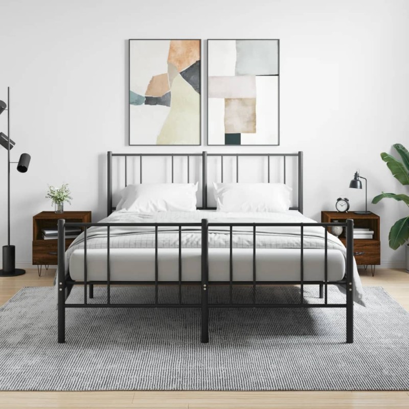 vidaXL Mesita noche 2 uds madera ingeniería marrón roble 40x35x47,5 cm vidaXL Mesita noche 2 uds madera ingeniería marrón roble 40x35x47,5 cm