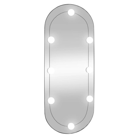 vidaXL Espejo de pared ovalado con luces LED vidrio 30x70 cm