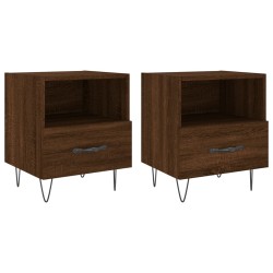 vidaXL Mesita noche 2 uds madera ingeniería marrón roble 40x35x47,5 cm