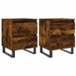 vidaXL Mesitas noche 2 uds madera ingeniería roble ahumado 40x35x50 cm vidaXL Mesitas noche 2 uds madera ingeniería roble ahumado 40x35x50 cm