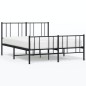 vidaXL Estructura de cama cabecero y pie de cama metal negro 160x200cm vidaXL Estructura de cama cabecero y pie de cama metal negro 160x200cm