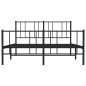 vidaXL Estructura de cama cabecero y pie de cama metal negro 160x200cm vidaXL Estructura de cama cabecero y pie de cama metal negro 160x200cm