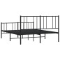 vidaXL Estructura de cama cabecero y pie de cama metal negro 160x200cm vidaXL Estructura de cama cabecero y pie de cama metal negro 160x200cm