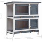 vidaXL Jaula conejera con 4 puertas madera gris