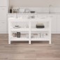 vidaXL Banco de trabajo de madera maciza de pino blanco 142,5x50x80 cm vidaXL Banco de trabajo de madera maciza de pino blanco 142,5x50x80 cm