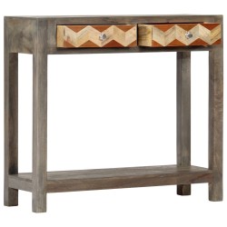 vidaXL Mesa consola de madera maciza de mango gris 86x30x76 cm