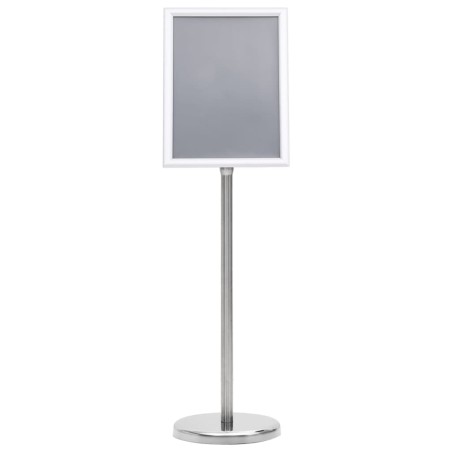 vidaXL Soporte de pie para carteles A4 aleación de aluminio plateado