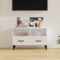 vidaXL Mueble de TV madera contrachapada blanco brillo 80x36x50 cm