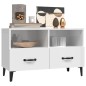  vidaXL Mueble de TV madera contrachapada blanco brillo 80x36x50 cm