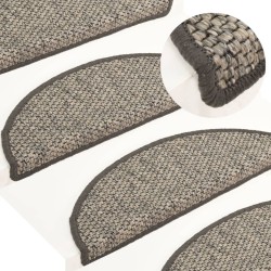 vidaXL Alfombra autoadhesiva escalera sisal 15 uds plateado 56x17x3 cm