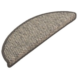 vidaXL Alfombra autoadhesiva escalera sisal 15 uds plateado 56x17x3 cm