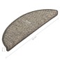 vidaXL Alfombra autoadhesiva escalera sisal 15 uds plateado 56x17x3 cm vidaXL Alfombra autoadhesiva escalera sisal 15 uds plateado 56x17x3 cm