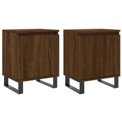 vidaXL Mesita de noche 2 uds madera ingeniería roble marrón 40x30x50cm