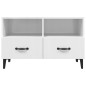  vidaXL Mueble de TV madera contrachapada blanco brillo 80x36x50 cm