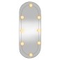 vidaXL Espejo de pared ovalado con luces LED vidrio 30x70 cm vidaXL Espejo de pared ovalado con luces LED vidrio 30x70 cm