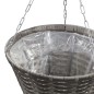 vidaXL Maceteros colgantes 2 unidades ratán sintético gris