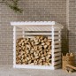 vidaXL Leñero de madera maciza de pino blanco 108x73x108 cm vidaXL Leñero de madera maciza de pino blanco 108x73x108 cm