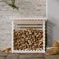 vidaXL Leñero de madera maciza de pino blanco 108x73x108 cm vidaXL Leñero de madera maciza de pino blanco 108x73x108 cm