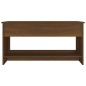vidaXL Mesa de centro madera contrachapada roble marrón 102x50x52,5cm vidaXL Mesa de centro madera contrachapada roble marrón 102x50x52,5cm