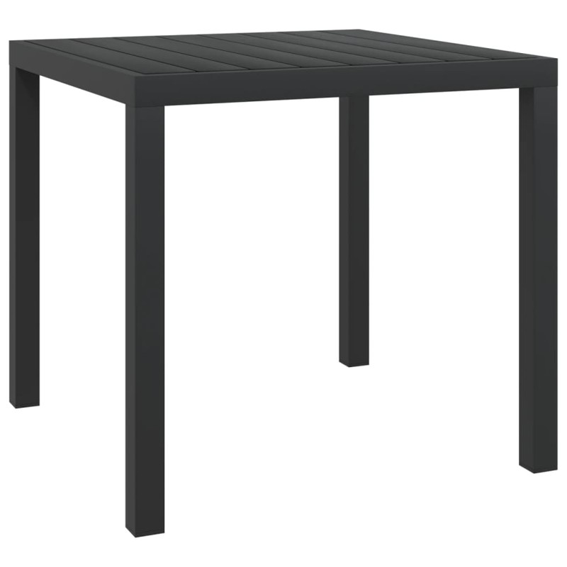 vidaXL Mesa de jardín de aluminio y WPC negra 80x80x74 cm vidaXL Mesa de jardín de aluminio y WPC negra 80x80x74 cm