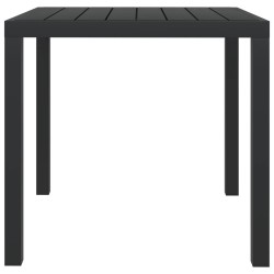 vidaXL Mesa de jardín de aluminio y WPC negra 80x80x74 cm