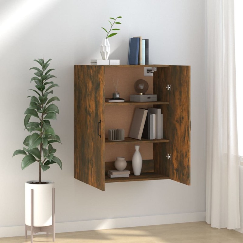 vidaXL Armario colgante contrachapada roble ahumado 69,5x34x90 cm