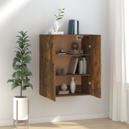 vidaXL Armario colgante contrachapada roble ahumado 69,5x34x90 cm