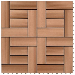 vidaXL Baldosa de porche WPC marrón 11 unidades 30x30 cm