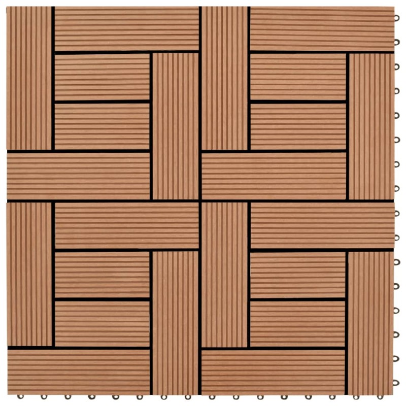vidaXL Baldosa de porche WPC marrón 11 unidades 30x30 cm vidaXL Baldosa de porche WPC marrón 11 unidades 30x30 cm