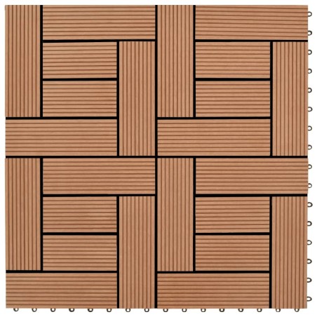 vidaXL Baldosa de porche WPC marrón 11 unidades 30x30 cm