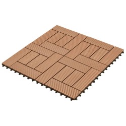 vidaXL Baldosa de porche WPC marrón 11 unidades 30x30 cm