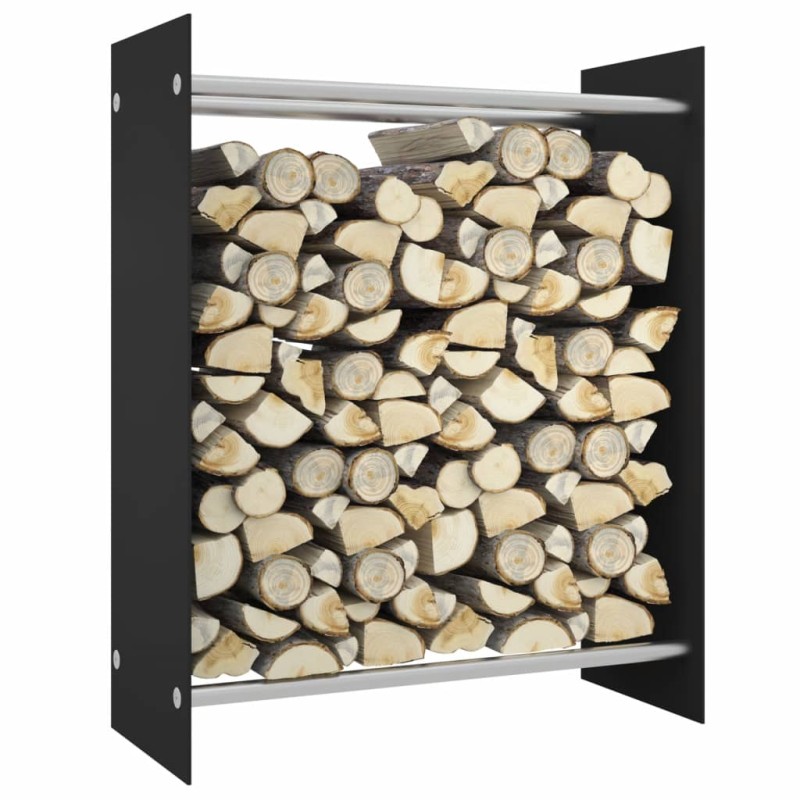 vidaXL Leñero de vidrio templado negro 80x35x100 cm vidaXL Leñero de vidrio templado negro 80x35x100 cm