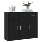 vidaXL Aparador de madera de ingeniería negro 91x28x75 cm vidaXL Aparador de madera de ingeniería negro 91x28x75 cm