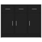 vidaXL Aparador de madera de ingeniería negro 91x28x75 cm vidaXL Aparador de madera de ingeniería negro 91x28x75 cm