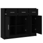vidaXL Aparador de madera de ingeniería negro 91x28x75 cm vidaXL Aparador de madera de ingeniería negro 91x28x75 cm