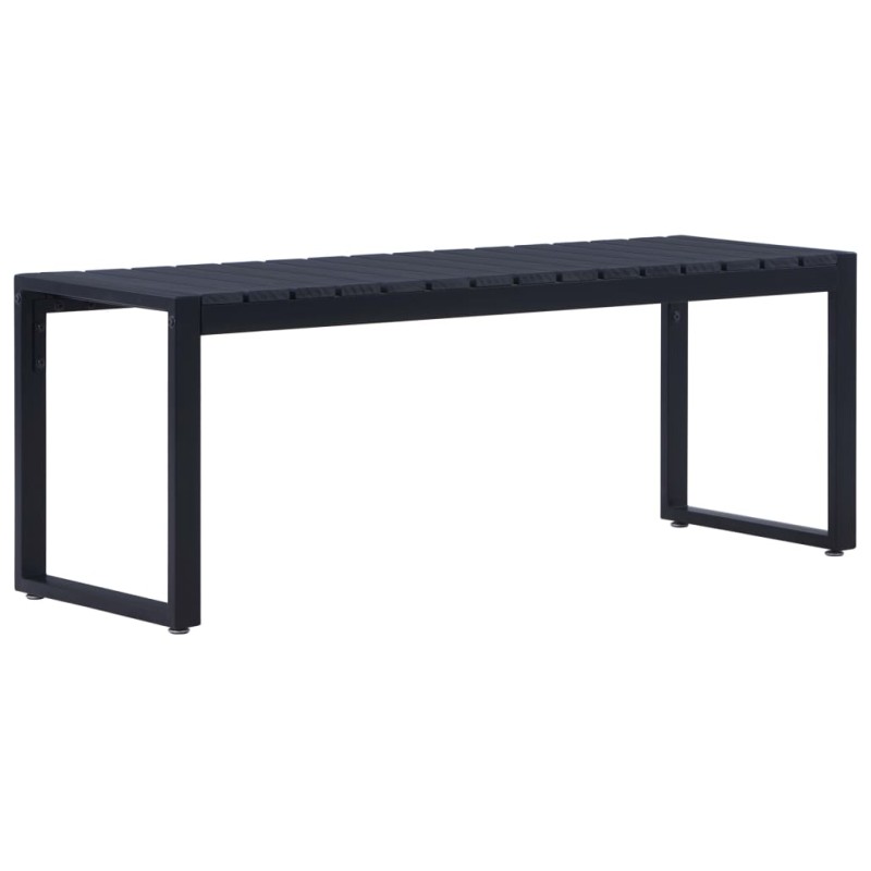 vidaXL Banco de jardín 120,50 cm tablero PS negro vidaXL Banco de jardín 120,50 cm tablero PS negro