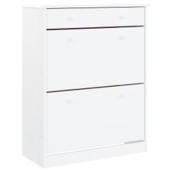 vidaXL Mueble zapatero ALTA madera maciza de pino blanco 77x35x96 cm