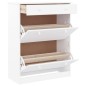 vidaXL Mueble zapatero ALTA madera maciza de pino blanco 77x35x96 cm