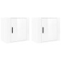 vidaXL Mesitas de noche de pared 2 uds blanco brillante 50x30x47 cm vidaXL Mesitas de noche de pared 2 uds blanco brillante 50x30x47 cm