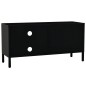 vidaXL Mueble para el televisor acero y vidrio negro 90x30x44 cm vidaXL Mueble para el televisor acero y vidrio negro 90x30x44 cm